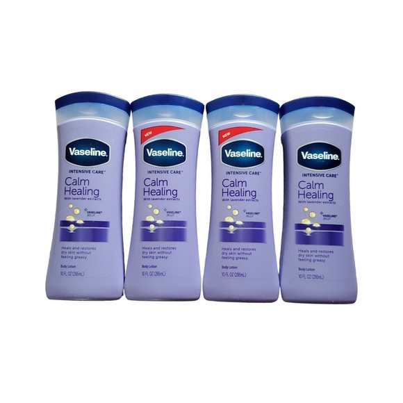 4x Vaseline Intensive Care Calm Healing Lavender‎ Body Lotion Lot Set 10 oz NEW